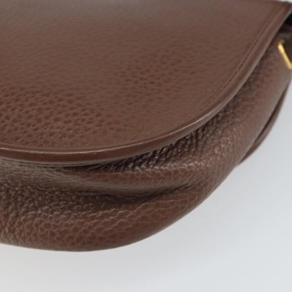 Authentic Christian Dior Shoulder Bag Leather Brown Gold - Picture 6 of 16